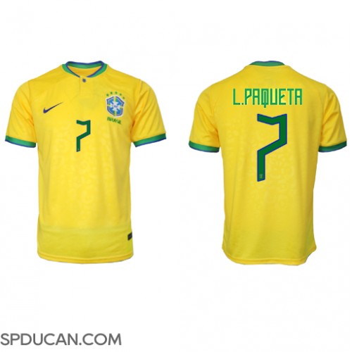 Muški Nogometni Dres Brazil Lucas Paqueta #7 Domaci SP 2022 Kratak Rukav